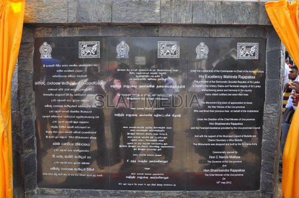 Commomoration Ceremony for War Heroes of Uva and Wellassa