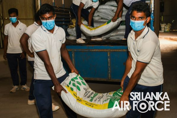 FIRST STOCK OF ORGANIC FERTILIZER PRODUCED BY SRI LANKA AIR FORCE REGIMENT TRAINING SCHOOL VANNI HANDED OVER TO CEYLON FERTILIZ