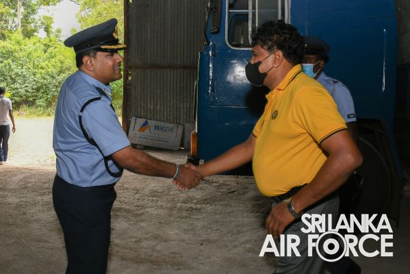 FIRST STOCK OF ORGANIC FERTILIZER PRODUCED BY SRI LANKA AIR FORCE REGIMENT TRAINING SCHOOL VANNI HANDED OVER TO CEYLON FERTILIZ