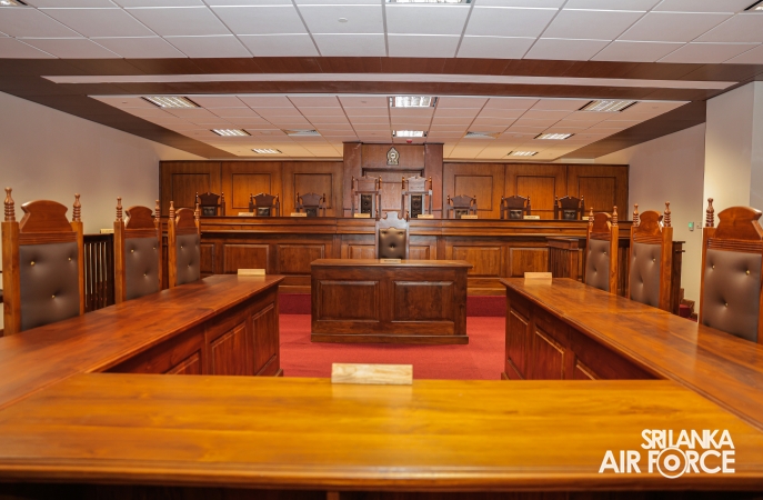 NEWLY ESTABLISHED COURT ROOM OF AIR FORCE HEADQUARTERS DECLARED OPEN