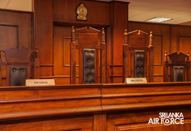 NEWLY ESTABLISHED COURT ROOM OF AIR FORCE HEADQUARTERS DECLARED OPEN