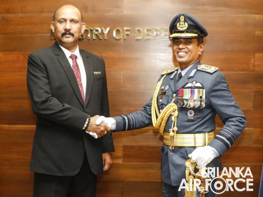 The
Commander of the Air Force, Air Marshal Udeni Rajapaksa