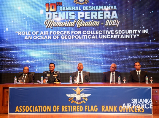 SLAF COMMANDER ATTENDS 10TH DESHAMANYA GENERAL DENNIS PERERA
ORATION