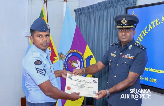 CERTIFICATE AWARDING CEREMONY OF NO. 36 DISASTER MANAGEMENT AND FIRST RESPONSE BASIC COURSE AT SLAF DMTS DIGANA