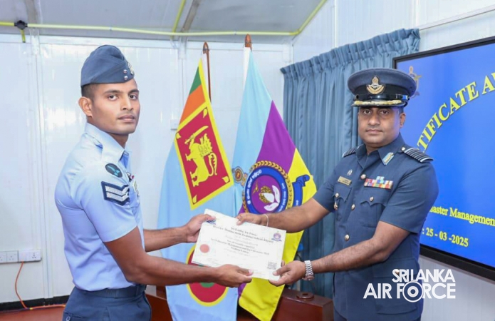 CERTIFICATE AWARDING CEREMONY OF NO. 36 DISASTER MANAGEMENT AND FIRST RESPONSE BASIC COURSE AT SLAF DMTS DIGANA
