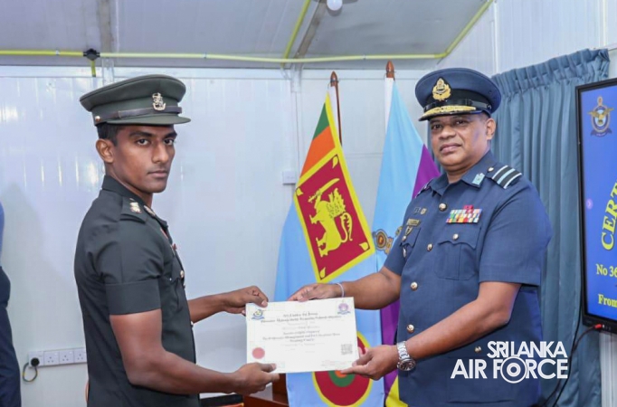 CERTIFICATE AWARDING CEREMONY OF NO. 36 DISASTER MANAGEMENT AND FIRST RESPONSE BASIC COURSE AT SLAF DMTS DIGANA