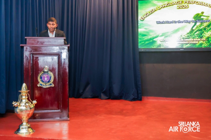 SLAF COMBAT TRAINING SCHOOL DIYATALAWA CONDUCTS ENGLISH LANGUAGE PERFORMANCE DAY