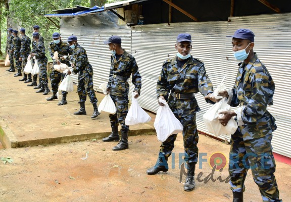 SRI LANKA AIR FORCE COMBAT TRAINING SCHOOL CONVEYS BRICKS TO SACRED SRI PADA