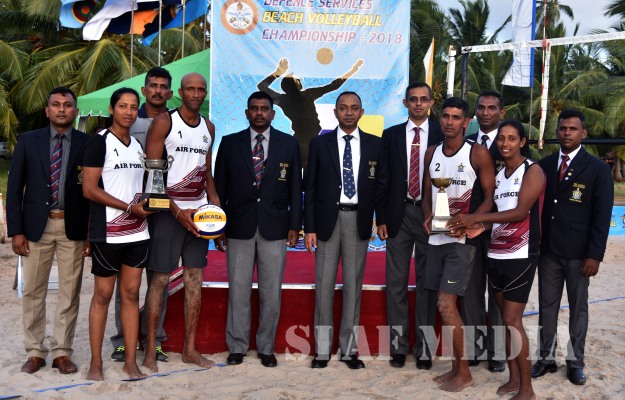 SLAF Men and Women win Defence Services Beach Volleyball Championship 2018
