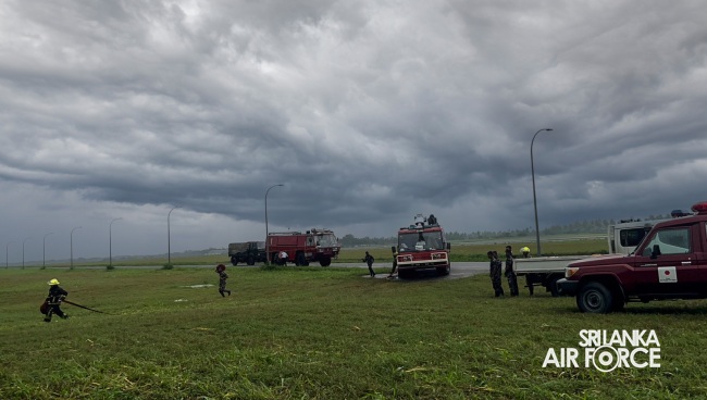 SLAF FIRE AND
RESCUE SERVICE SUCCESSFULLY CONDUCTED A AIRCRAFT FIRE DRILL AT THE
BANDARANAIKE INTERNATIONAL AIRPORT