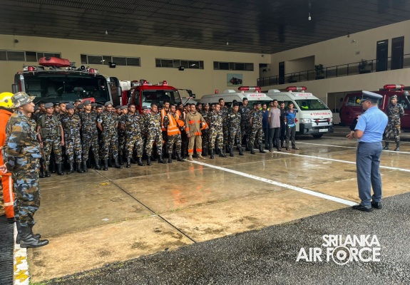 SLAF FIRE AND
RESCUE SERVICE SUCCESSFULLY CONDUCTED A AIRCRAFT FIRE DRILL AT THE
BANDARANAIKE INTERNATIONAL AIRPORT