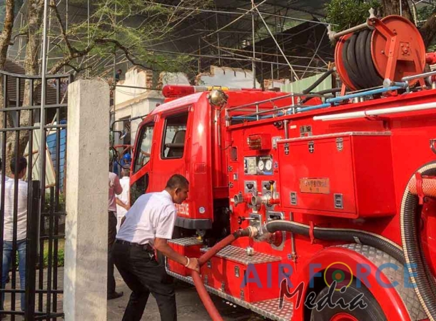 SLAF Fire-Fighters Douse Fire at Sacred Temple of the Tooth in Kandy