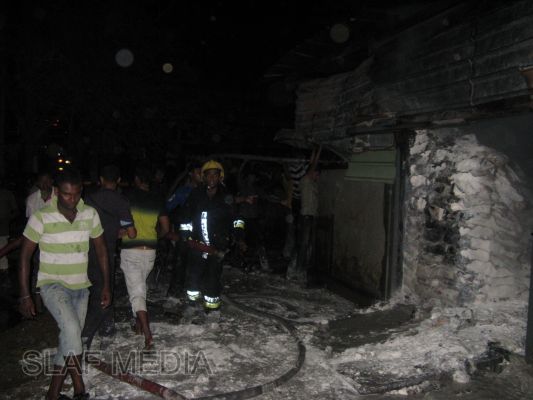Fire Fighters of SLAF Academy China Bay in Action at Mitsui Fire