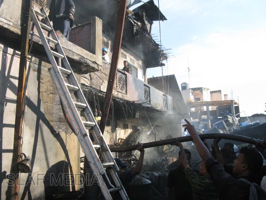 SLAF Fire Fighters in Action at Trincomalee Fire