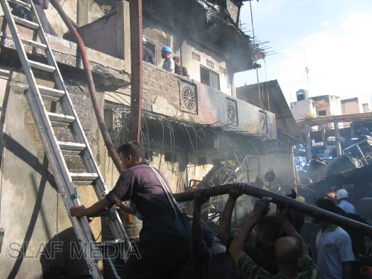 SLAF Fire Fighters in Action at Trincomalee Fire