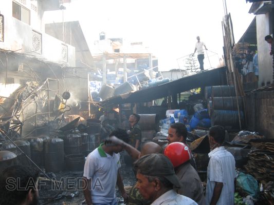 SLAF Fire Fighters in Action at Trincomalee Fire