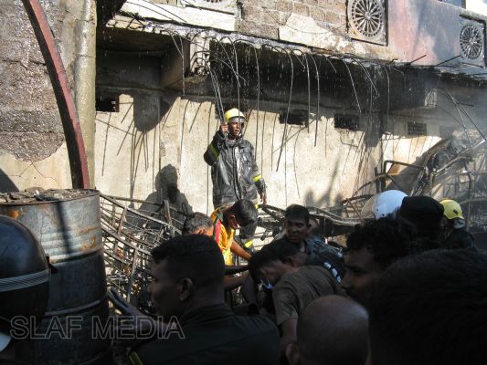 SLAF Fire Fighters in Action at Trincomalee Fire