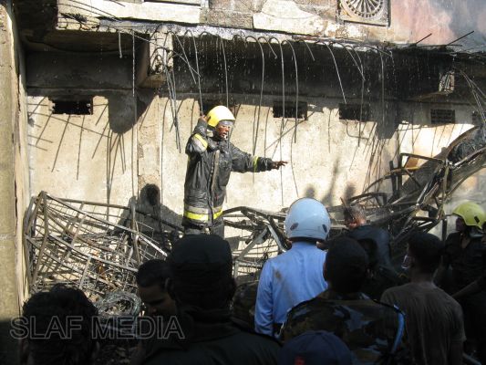 SLAF Fire Fighters in Action at Trincomalee Fire