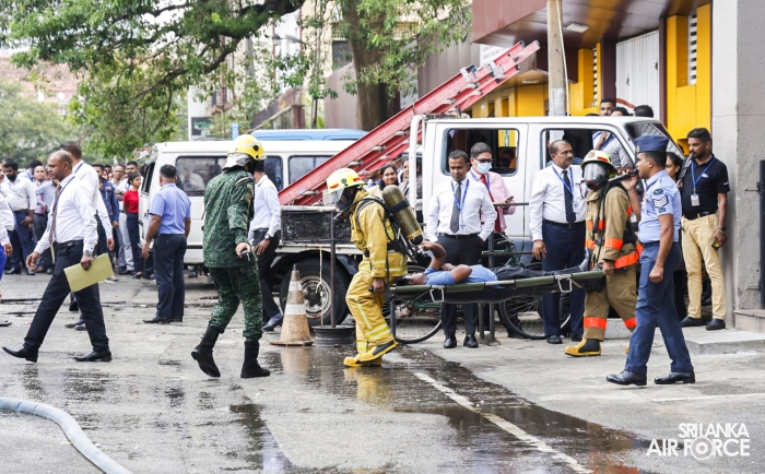 SLAF FIRE AND RESCUE UNIT CONDUCTS HIGH-RISE EMERGENCY DRILL IN COLOMBO
