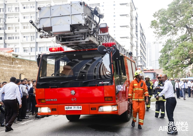 SLAF FIRE AND RESCUE UNIT CONDUCTS HIGH-RISE EMERGENCY DRILL IN COLOMBO