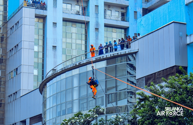 SLAF FIRE SERVICE CONDUCTED EMERGENCY EVACUATION DRILL AND HRBR DEMONSTRATION AT LANKA HOSPITALS CORPORATION PLC NARAHENPITA