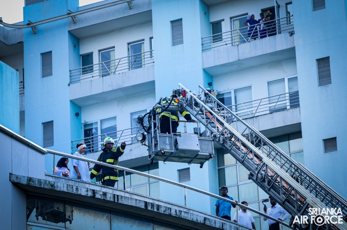 SLAF FIRE SERVICE CONDUCTED EMERGENCY EVACUATION DRILL AT LANKA HOSPITALS CORPORATION PLC NARAHENPITA
