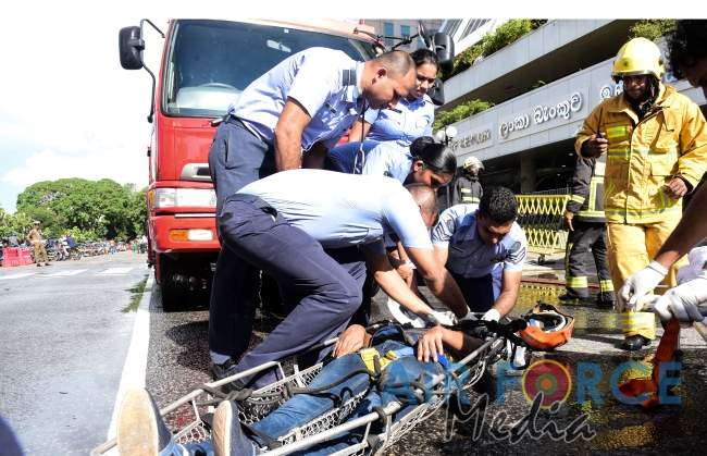 SLAF Firefighters Assists to Conduct Fire and Rescue Drill at BOC Head Office Building