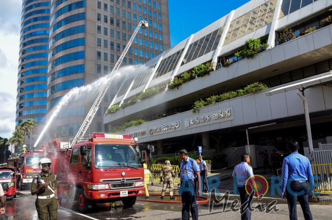 SLAF Firefighters Assists to Conduct Fire and Rescue Drill at BOC Head Office Building