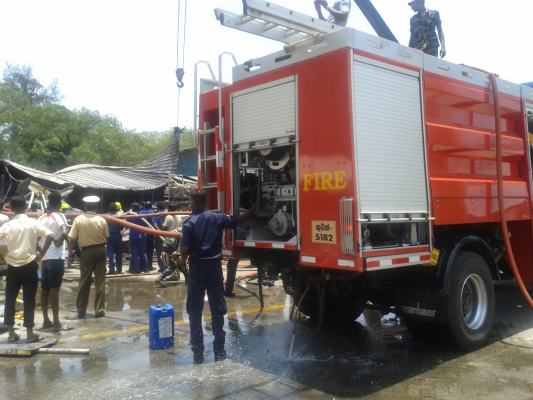 Fire Fighters of SLAF Academy China Bay in Action at Prima Ceylon (Pvt) Ltd