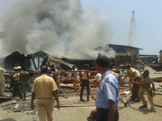 Fire Fighters of SLAF Academy China Bay in Action at Prima Ceylon (Pvt) Ltd