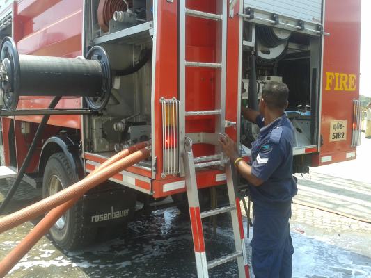 Fire Fighters of SLAF Academy China Bay in Action at Prima Ceylon (Pvt) Ltd