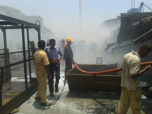 Fire Fighters of SLAF Academy China Bay in Action at Prima Ceylon (Pvt) Ltd