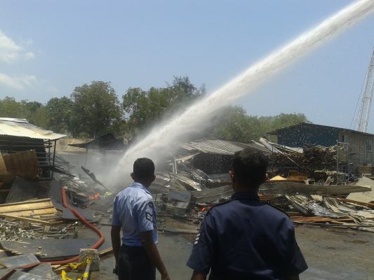 Fire Fighters of SLAF Academy China Bay in Action at Prima Ceylon (Pvt) Ltd
