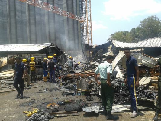 Fire Fighters of SLAF Academy China Bay in Action at Prima Ceylon (Pvt) Ltd