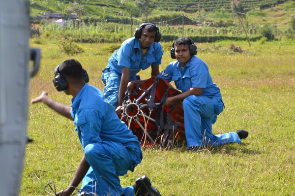 Aerial Fire Fighters in Action in Nallathanniya