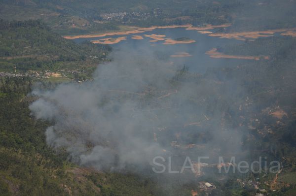 Aerial Fire Fighters in Action in Nallathanniya