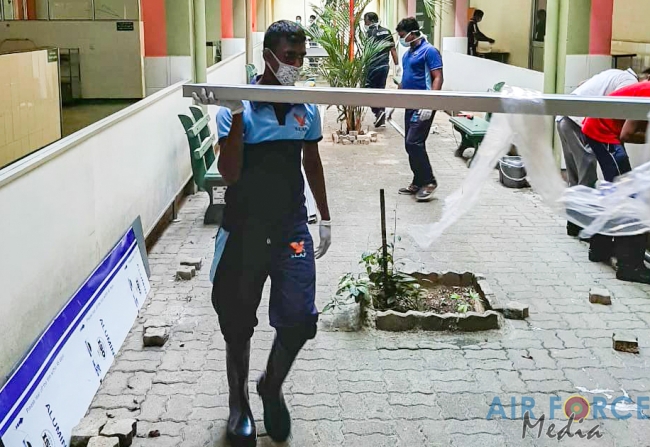 SLAF Modifies Homagama General Hospital Ward to Treat COVID-19 Patients
