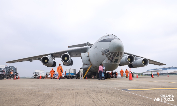 IL-76 IAF AIRCRAFT ARRIVES IN SRI LANKA WITH NDRF TEAM AND DISASTER RELIEF SUPPLIES