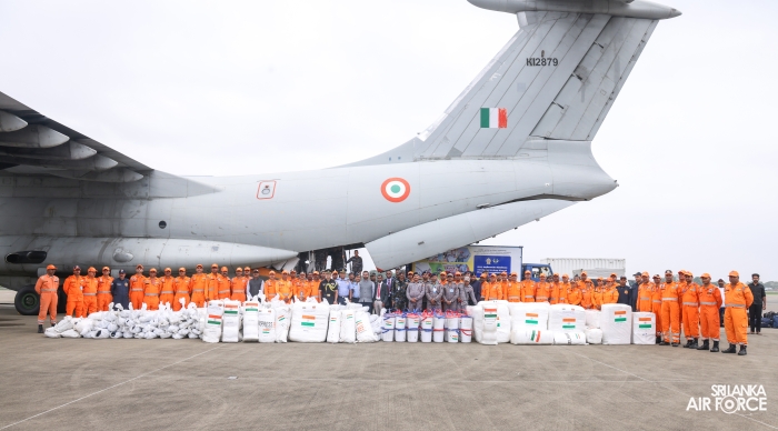 IL-76 IAF AIRCRAFT ARRIVES IN SRI LANKA WITH NDRF TEAM AND DISASTER RELIEF SUPPLIES