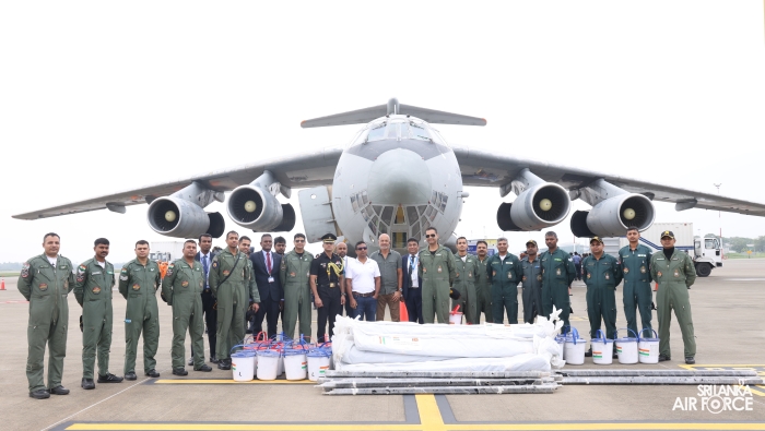 IL-76 IAF AIRCRAFT ARRIVES IN SRI LANKA WITH NDRF TEAM AND DISASTER RELIEF SUPPLIES