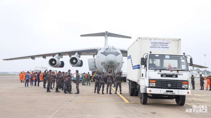 IL-76 IAF AIRCRAFT ARRIVES IN SRI LANKA WITH NDRF TEAM AND DISASTER RELIEF SUPPLIES