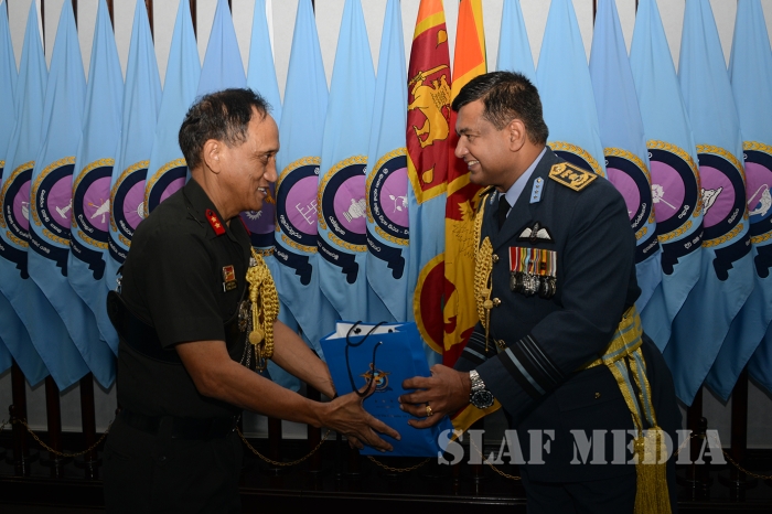 Chief of the Army Staff of the Indian Army Calls on the Commander of the Sri Lanka Air Force