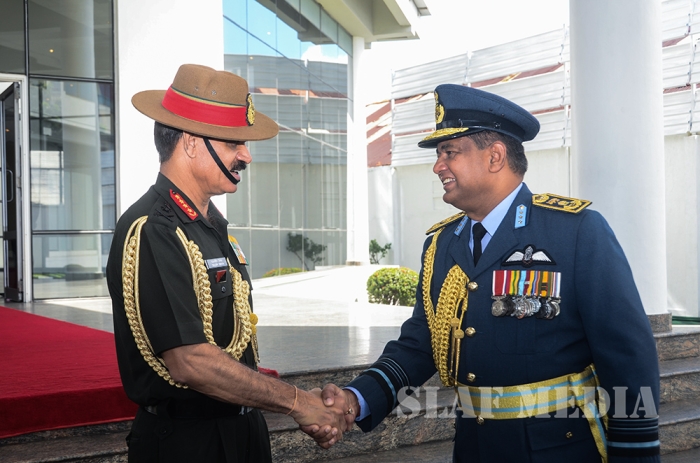Chief of the Army Staff of the Indian Army Calls on the Commander of the Sri Lanka Air Force