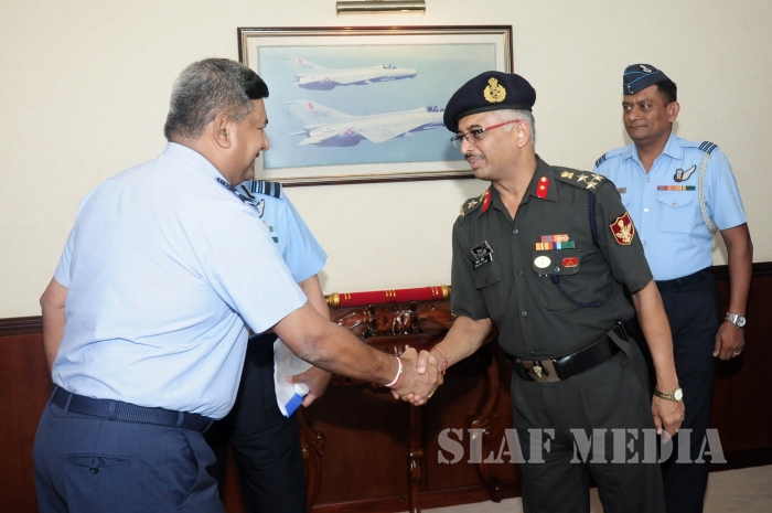 Air Marshal Ajit S Bhonsle Calls on Commander of the Air Force