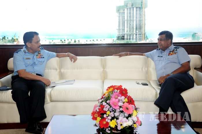 Air Marshal Ajit S Bhonsle Calls on Commander of the Air Force