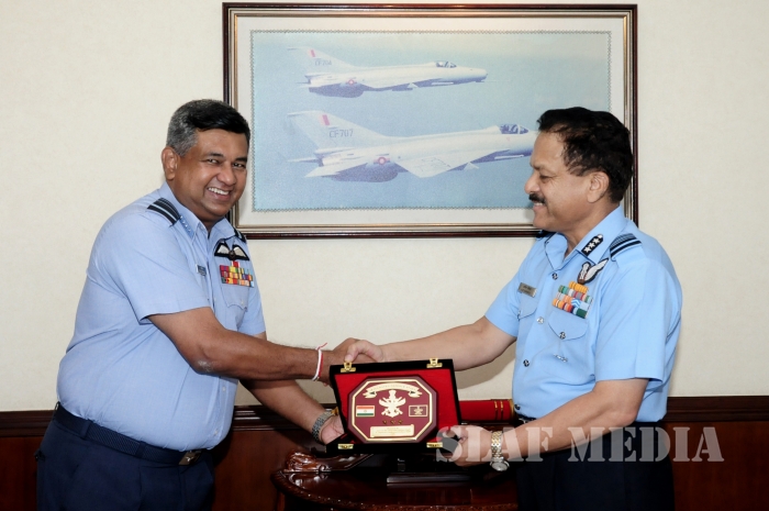 Air Marshal Ajit S Bhonsle Calls on Commander of the Air Force