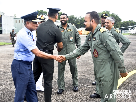 INDIAN NAVY'S ADVANCED LIGHT HELICOPTER ARRIVES FOR TRAINING AT
SLAF BASE KATUNAYAKE