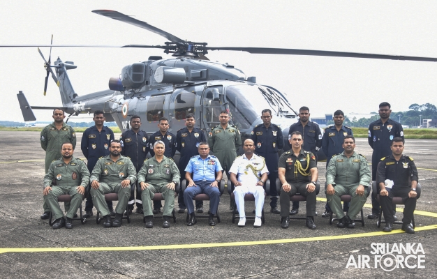 INDIAN NAVY'S ADVANCED LIGHT HELICOPTER ARRIVES FOR TRAINING AT
SLAF BASE KATUNAYAKE