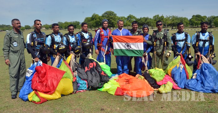 Indian Air Force Sky Divers Visit SLAF Station Ampara