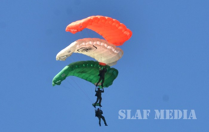 Indian Air Force Sky Divers Visit SLAF Station Ampara